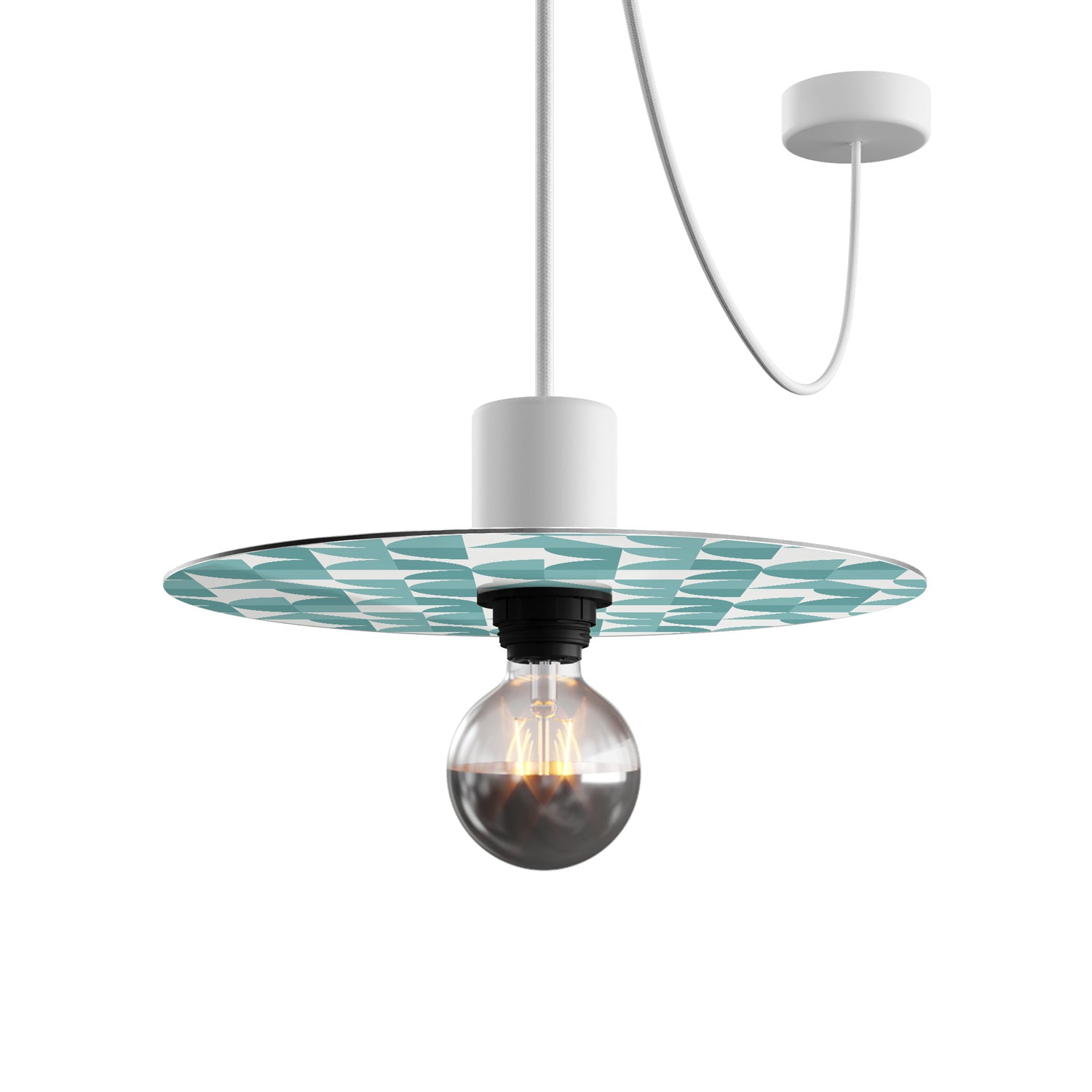 Paralume mini piatto Ellepì con disegni geometrici 'Kaleidoscope' Geometria 3, diametro 24 cm - Made in Italy