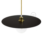 Piatto Ellepì oversize in ferro verniciato per lampade a sospensione, diametro 40 cm - Made in Italy - Nero