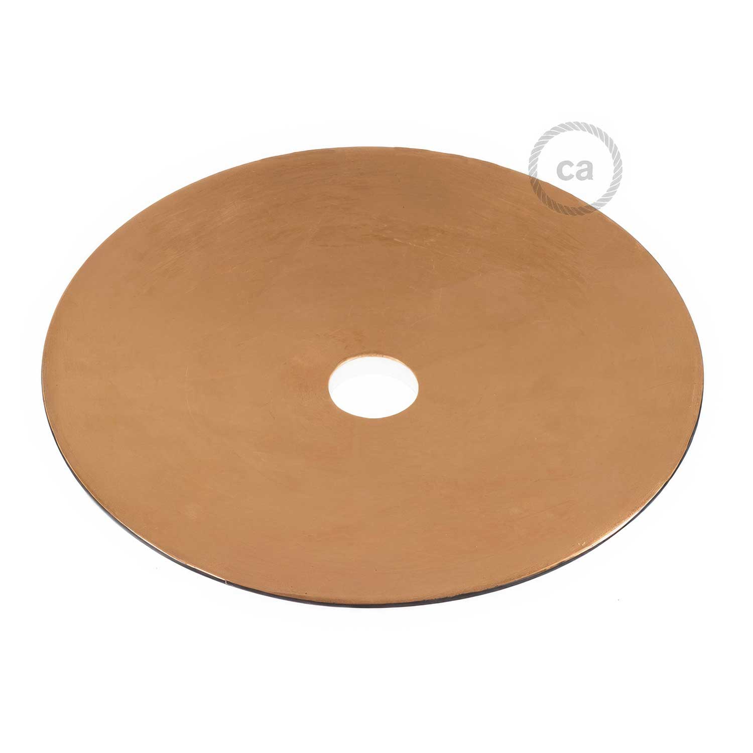 Paralume Piatto in ceramica per sospensione - Made in Italy - Nero - Rame