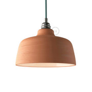Paralume Coppa in ceramica, collezione Materia - Made in Italy - Terracotta striato