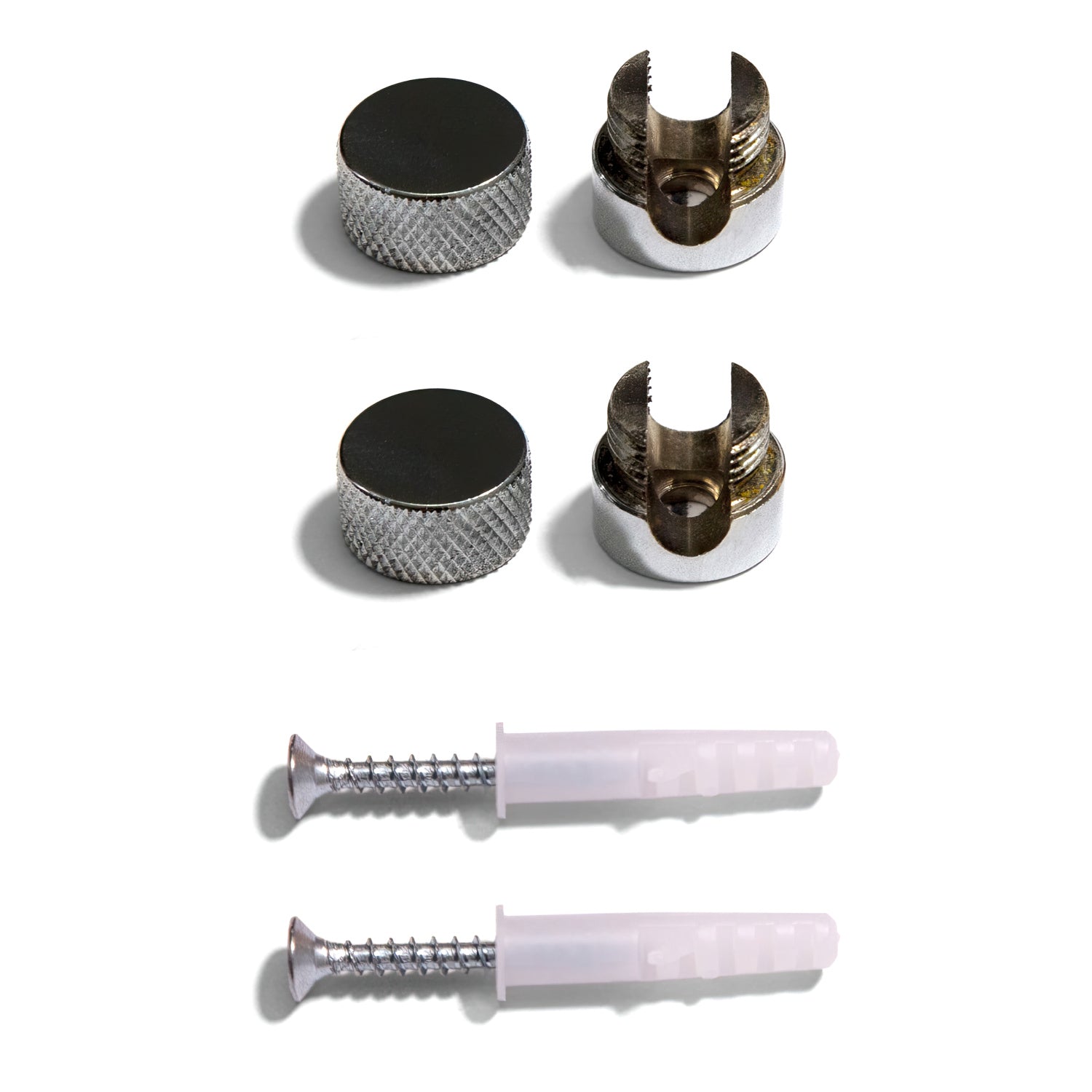 Sarè - Fissaggio a parete, passacavo in metallo per cavo tessile - Cromo