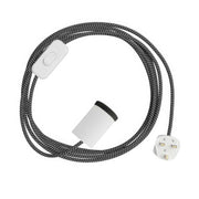 Lampada faretto Mini Spotlight GU1d0 con cablaggio SnakeBis e spina UK - Bianco opaco