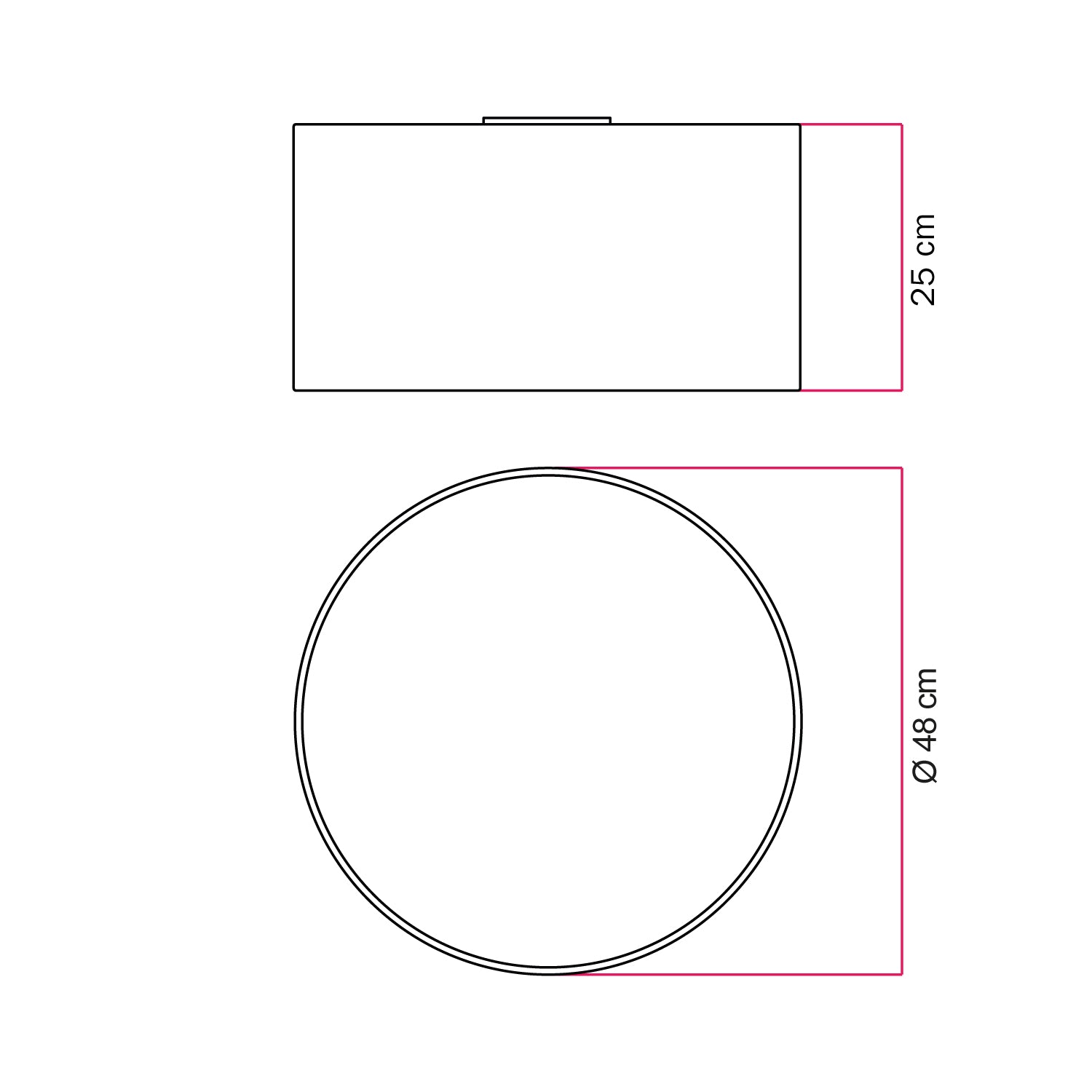 Plafoniera in tessuto Medium Juta naturale - Made in Italy