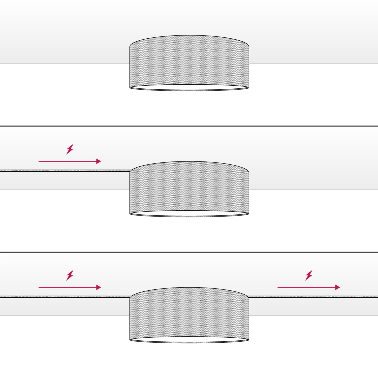 Plafoniera in tessuto Medium Lino crudo - Made in Italy
