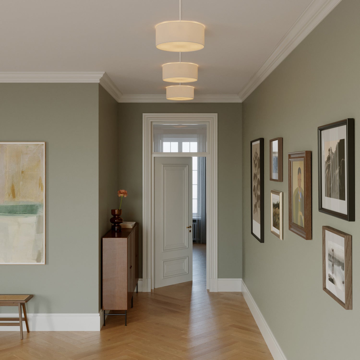 Plafoniera in tessuto Small Arenal sabbia - Made in Italy