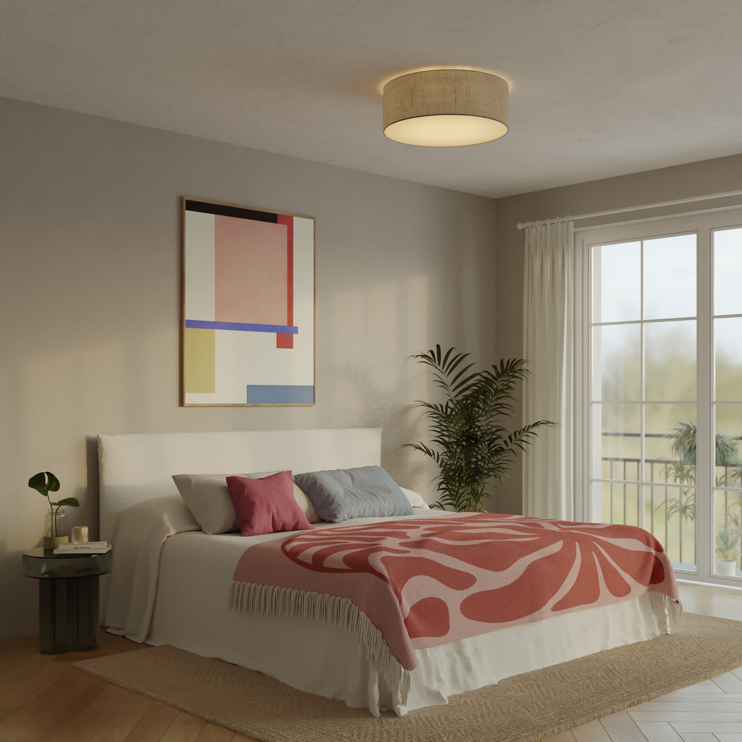 Plafoniera in tessuto Large Juta naturale - Made in Italy