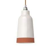 Paralume Bottiglia bicolore in ceramica Bianco e Terracotta, collezione Materia - Made in Italy
