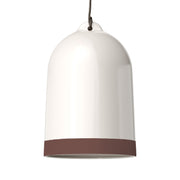 Paralume Campana XL bicolore in ceramica Bianco e Marrone, collezione Materia - Made in Italy
