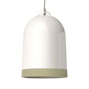 Paralume Campana XL bicolore in ceramica Bianco e Verde salvia, collezione Materia - Made in Italy