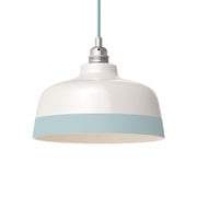 Paralume Coppa bicolore in ceramica Bianco e Azzurro, collezione Materia - Made in Italy