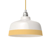 Paralume Coppa bicolore in ceramica Bianco e Giallo, collezione Materia - Made in Italy