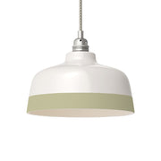 Paralume Coppa bicolore in ceramica Bianco e Verde salvia, collezione Materia - Made in Italy