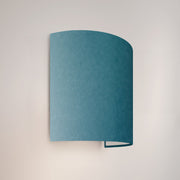 Applique Ventola con paralume in tessuto Teletta azzurro severo - Made in Italy