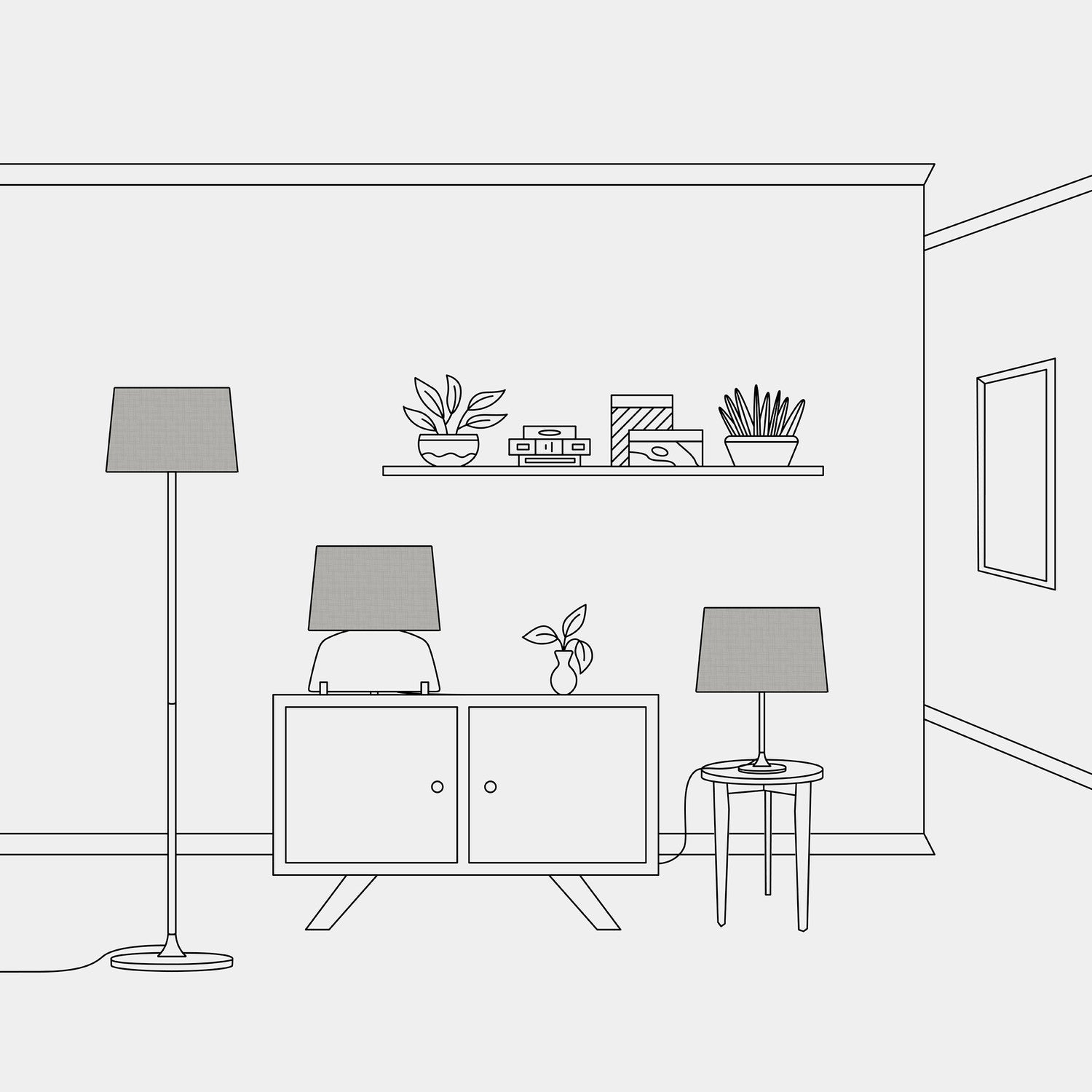 Paralume Athena con attacco E27 per lampada da tavolo o da terra - Made in Italy - Camelot Grigio