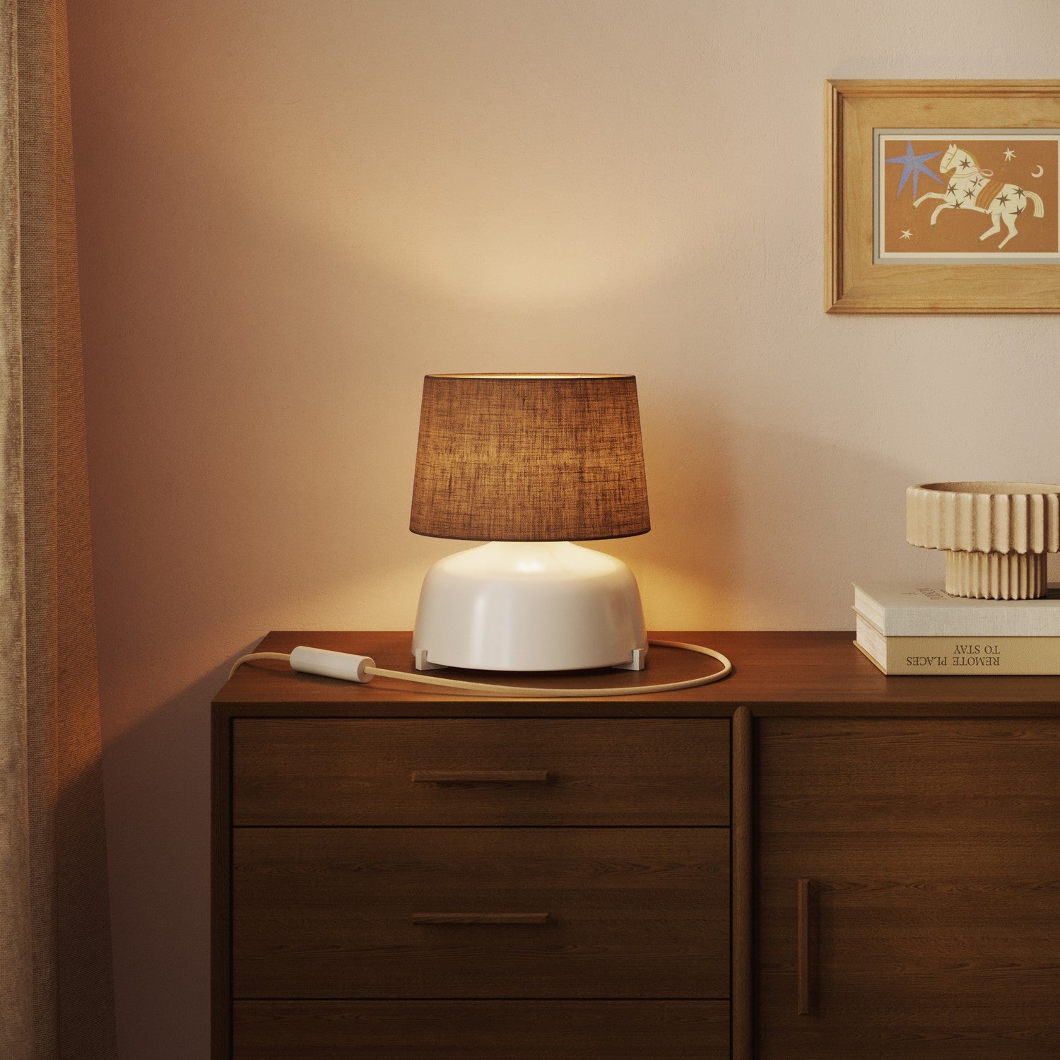 Paralume Athena con attacco E27 per lampada da tavolo o da terra - Made in Italy - Camelot Marrone