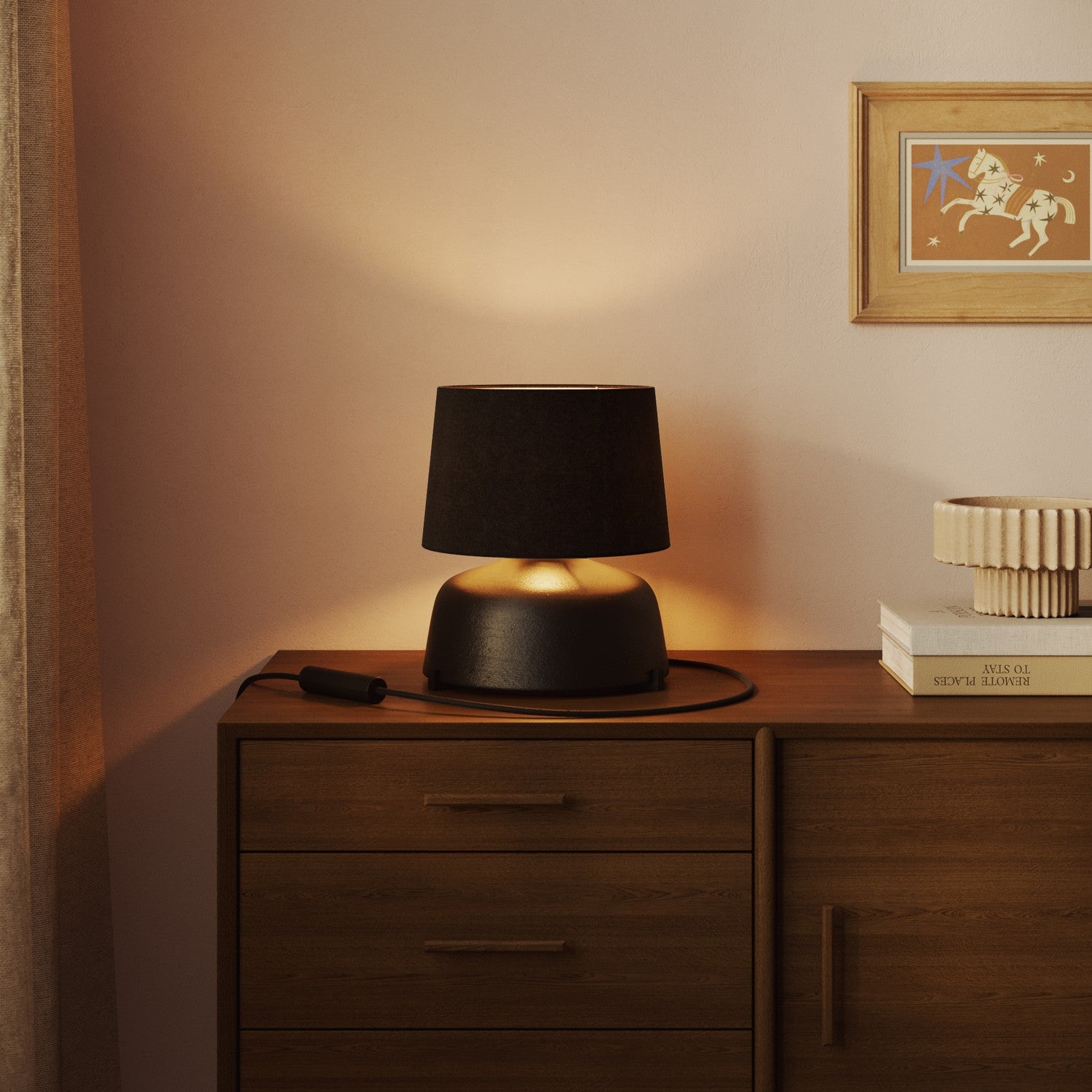 Senčnik Athena z nastavkom E27 za namizno svetilko - Izdelano v Italiji - Temno siva volna