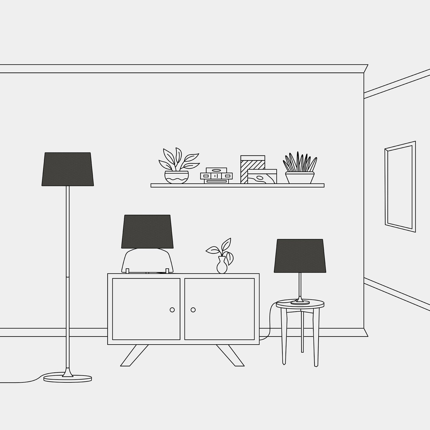 Senčnik Athena z nastavkom E27 za namizno svetilko - Izdelano v Italiji - Temno siva volna