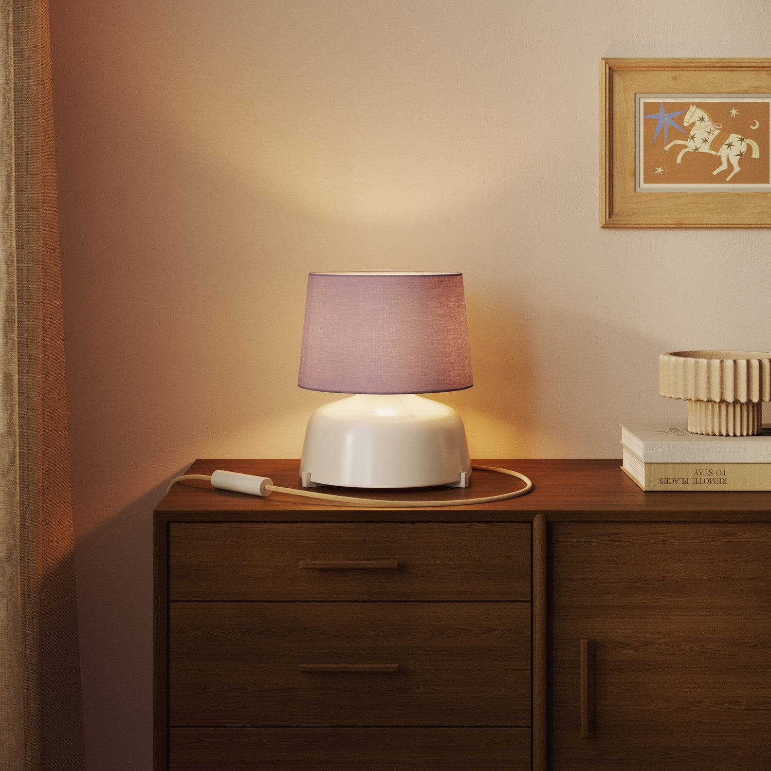 Paralume Athena con attacco E27 per lampada da tavolo o da terra - Made in Italy -Teletta Lilla