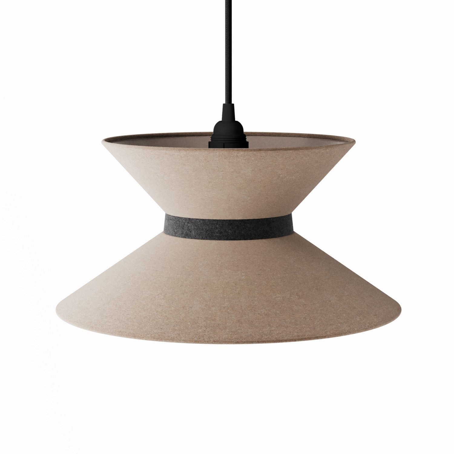 Paralume in tessuto Clessidra per lampada a sospensione - Lana Marrone Lana grigio scuro