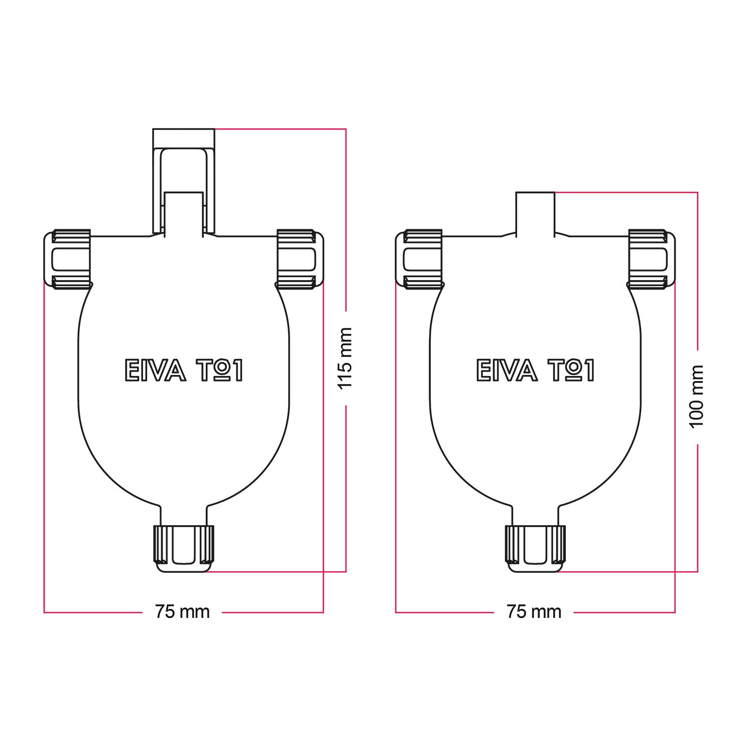 EIVA-3 Giunto a 3 vie IP65 per esterno - Sistema Modulair - Nero
