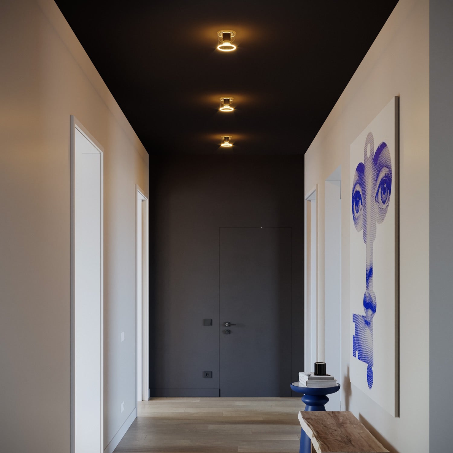 Applique con lampadina Ghost mini trasparente - Nero