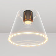 Plafoniera design con lampadina Ghost a cono trasparente - Nero