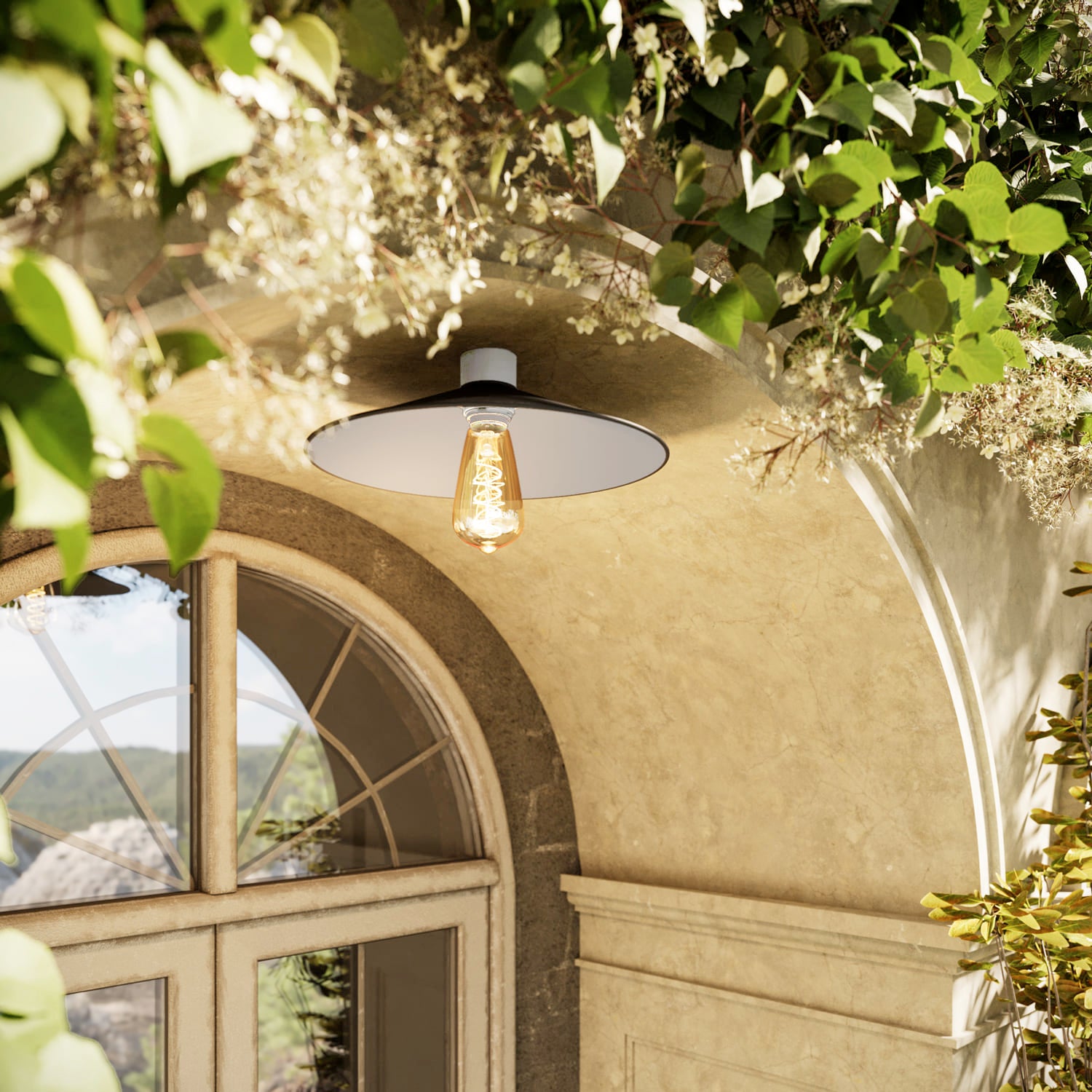 Lampada da soffitto Bianca con paralume in metallo Swing - Waterproof IP44 - IO