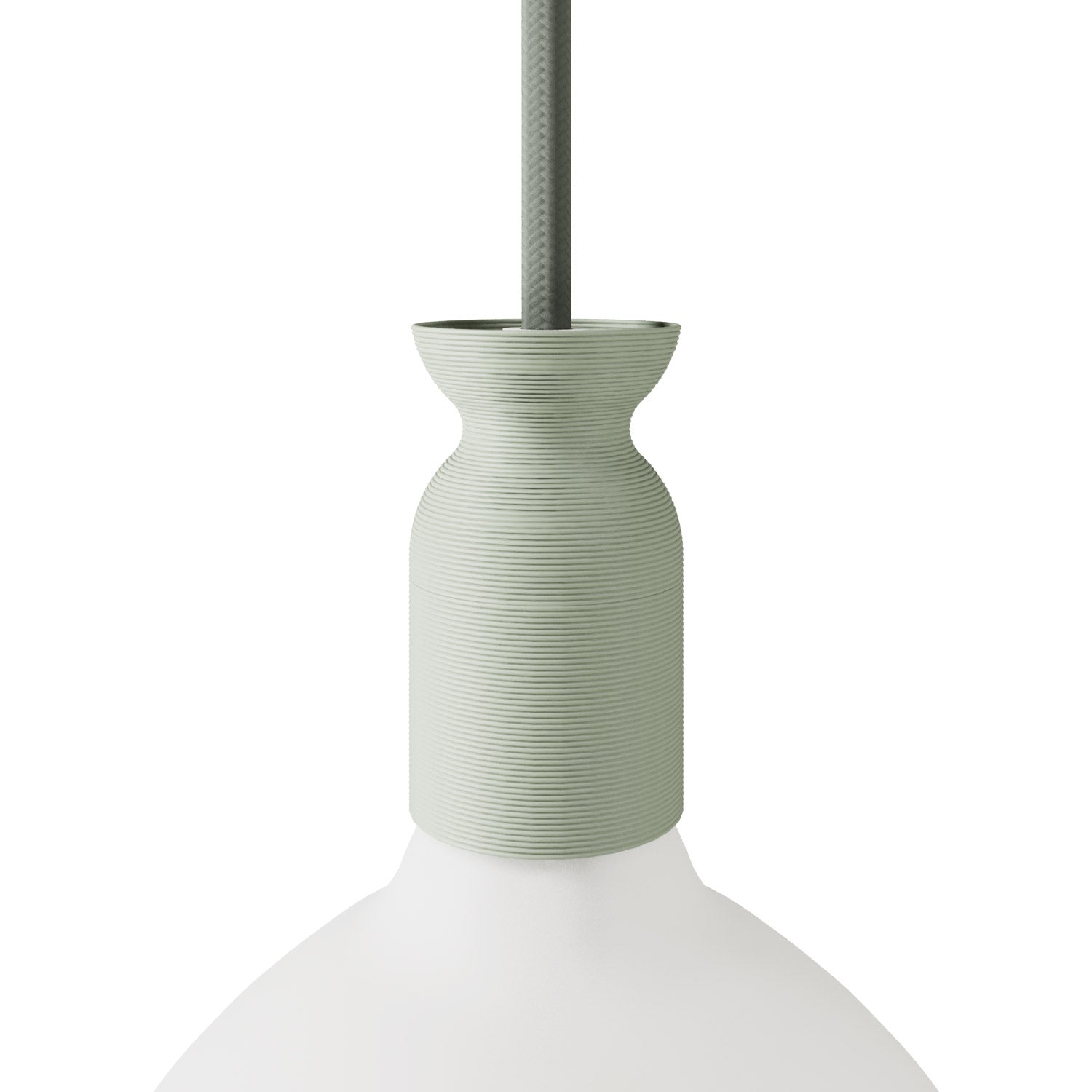 Kit portalampada E27 in plastica riciclata con stampante 3D - Verde salvia