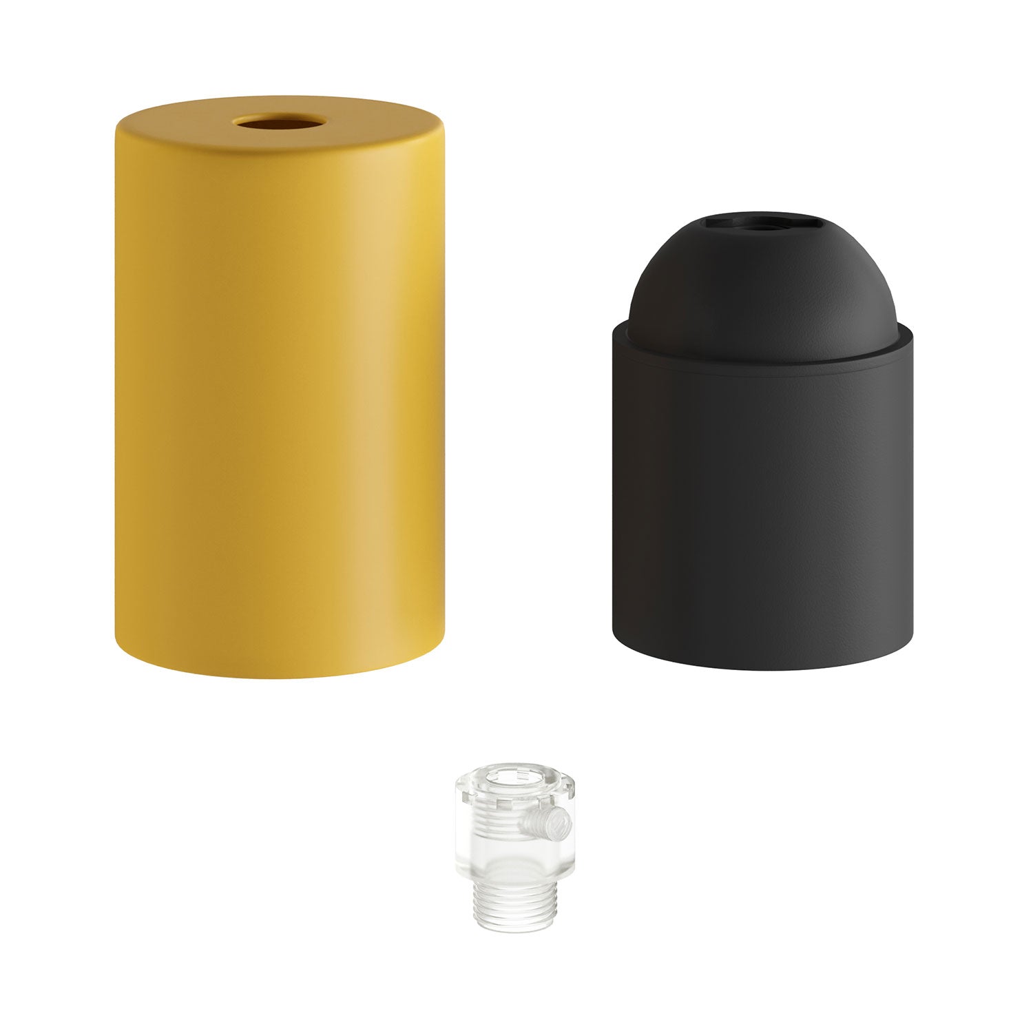 Kit portalampada E27 Pastel in metallo con serracavo nascosto - Mostarda