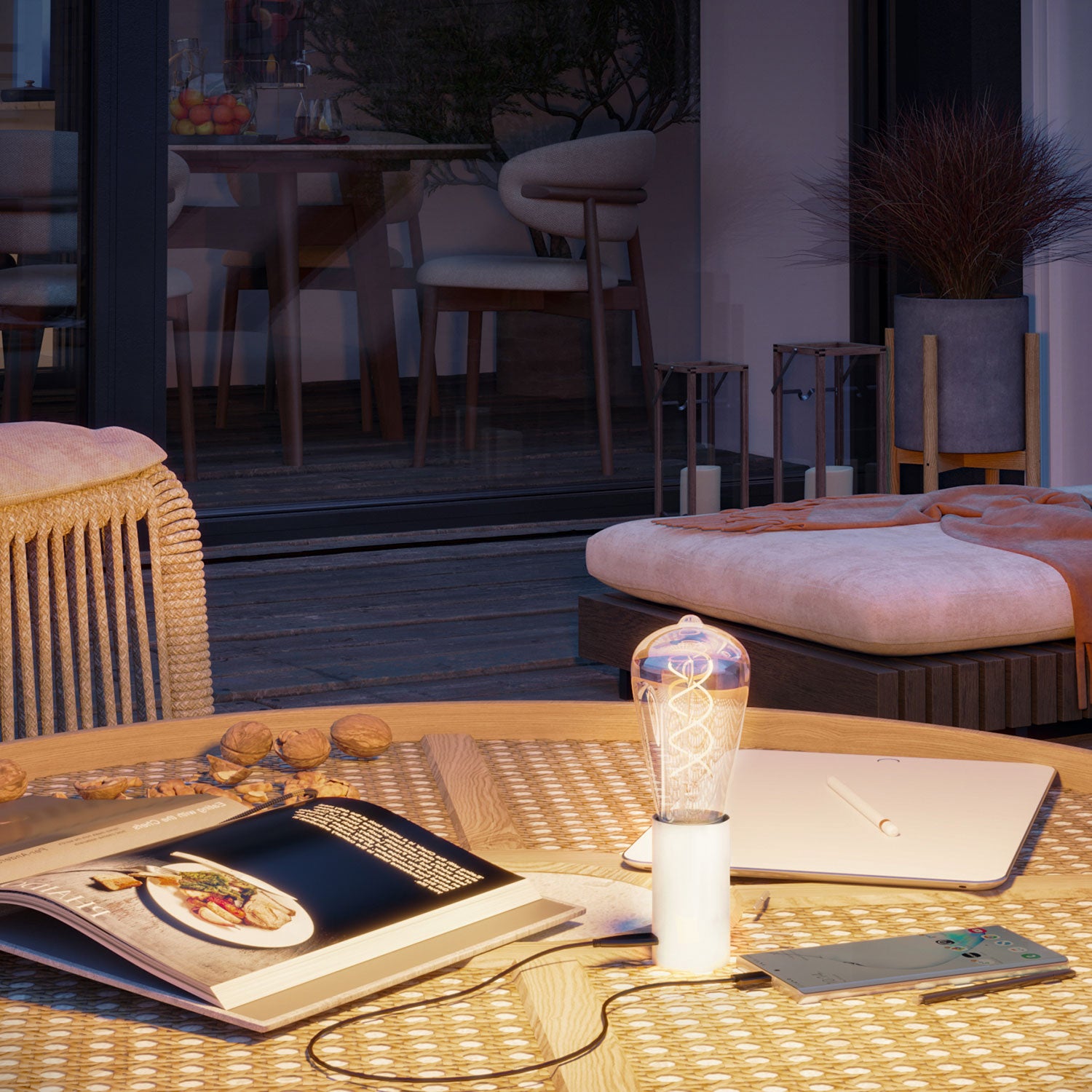 SI! Lampada portatile a 5V con lampadina ST64 - Bianco opaco