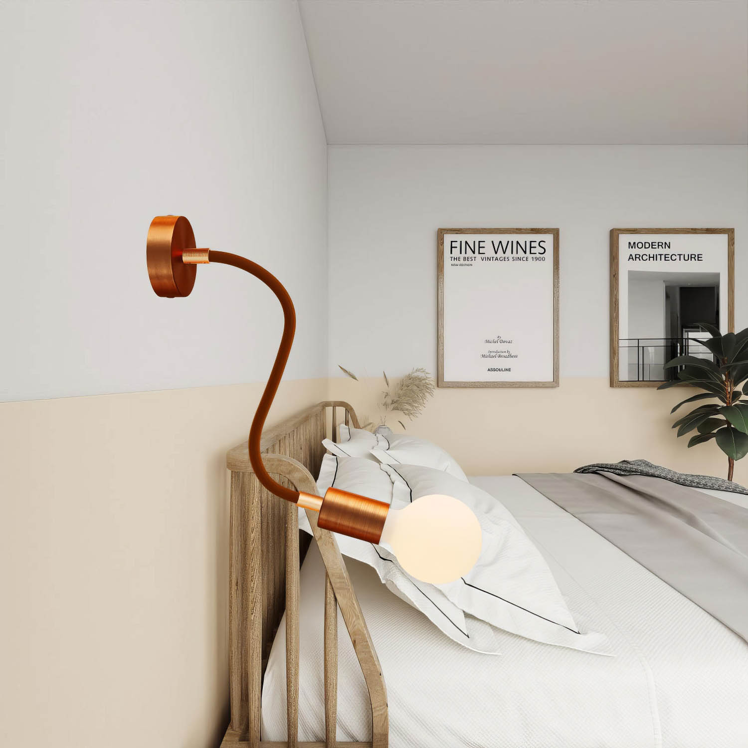 Kit Creative Flex tubo flessibile di estensione rivestito in tessuto RM13 Marrone con terminali metallici Rame satinato 30 cm