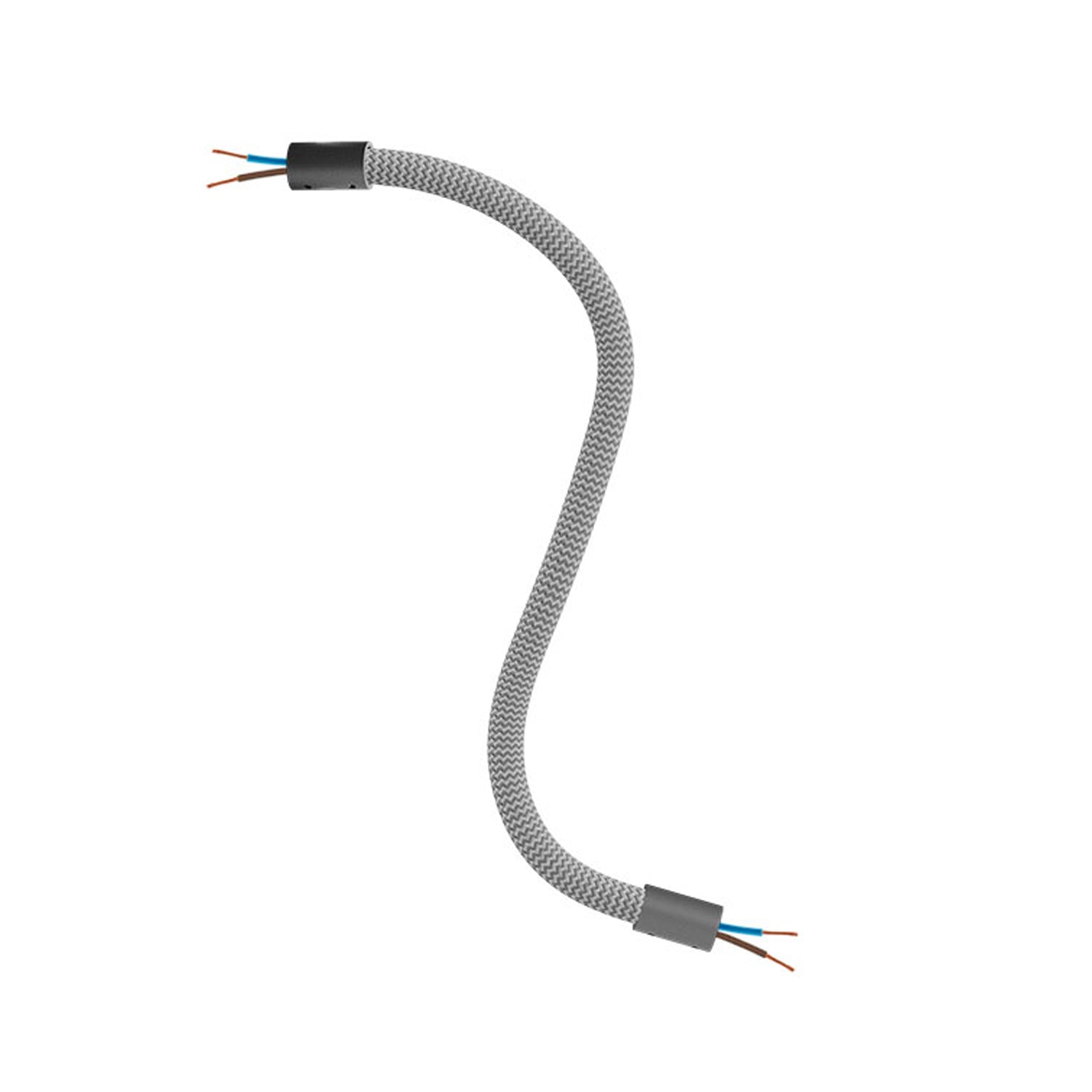 Kit Creative Flex tubo flessibile di estensione rivestito in tessuto RM75 Titanio con terminali metallici Nero 30 cm