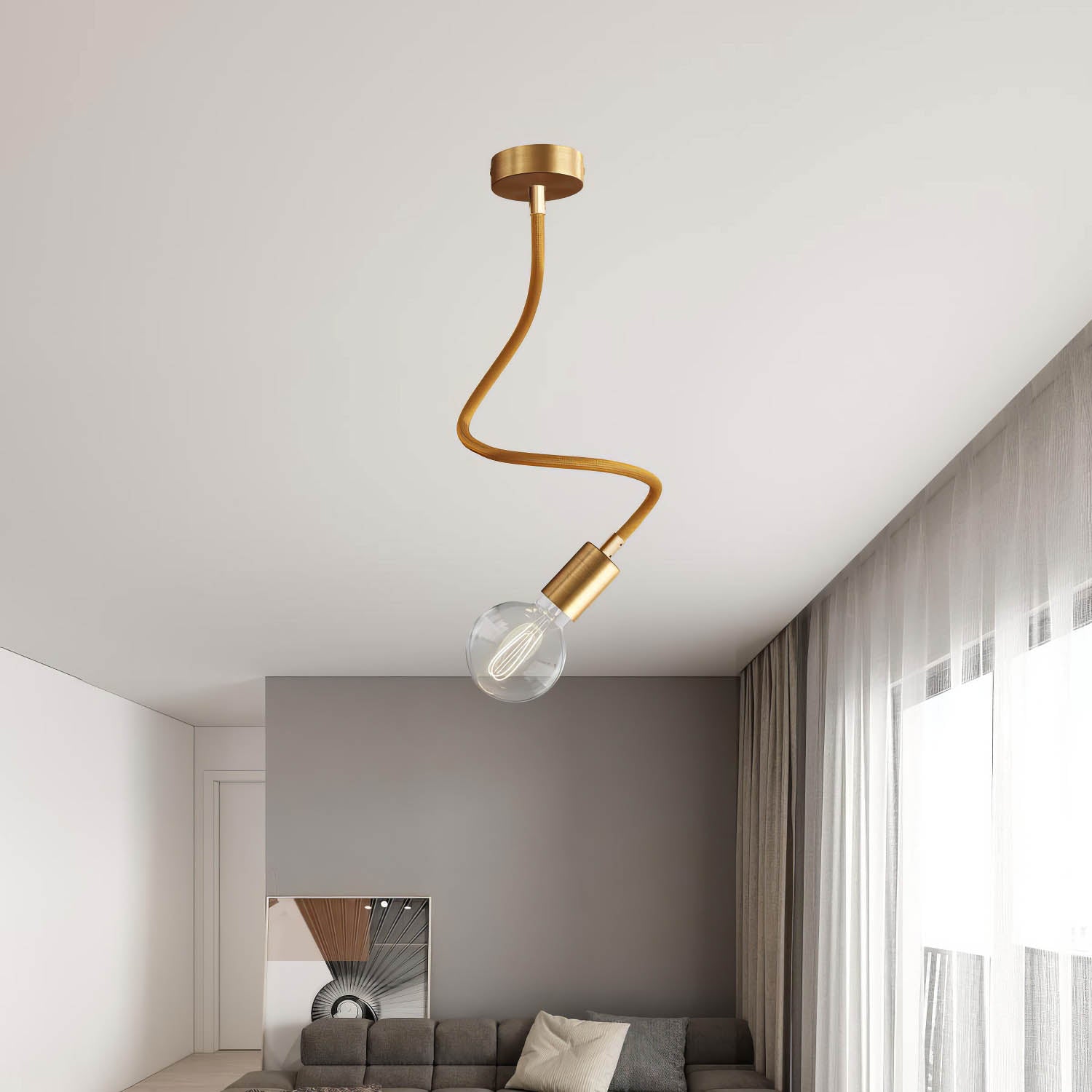 Kit Creative Flex tubo flessibile di estensione rivestito in tessuto RM73 Bronzo con terminali metallici Bronzo satinato 60 cm