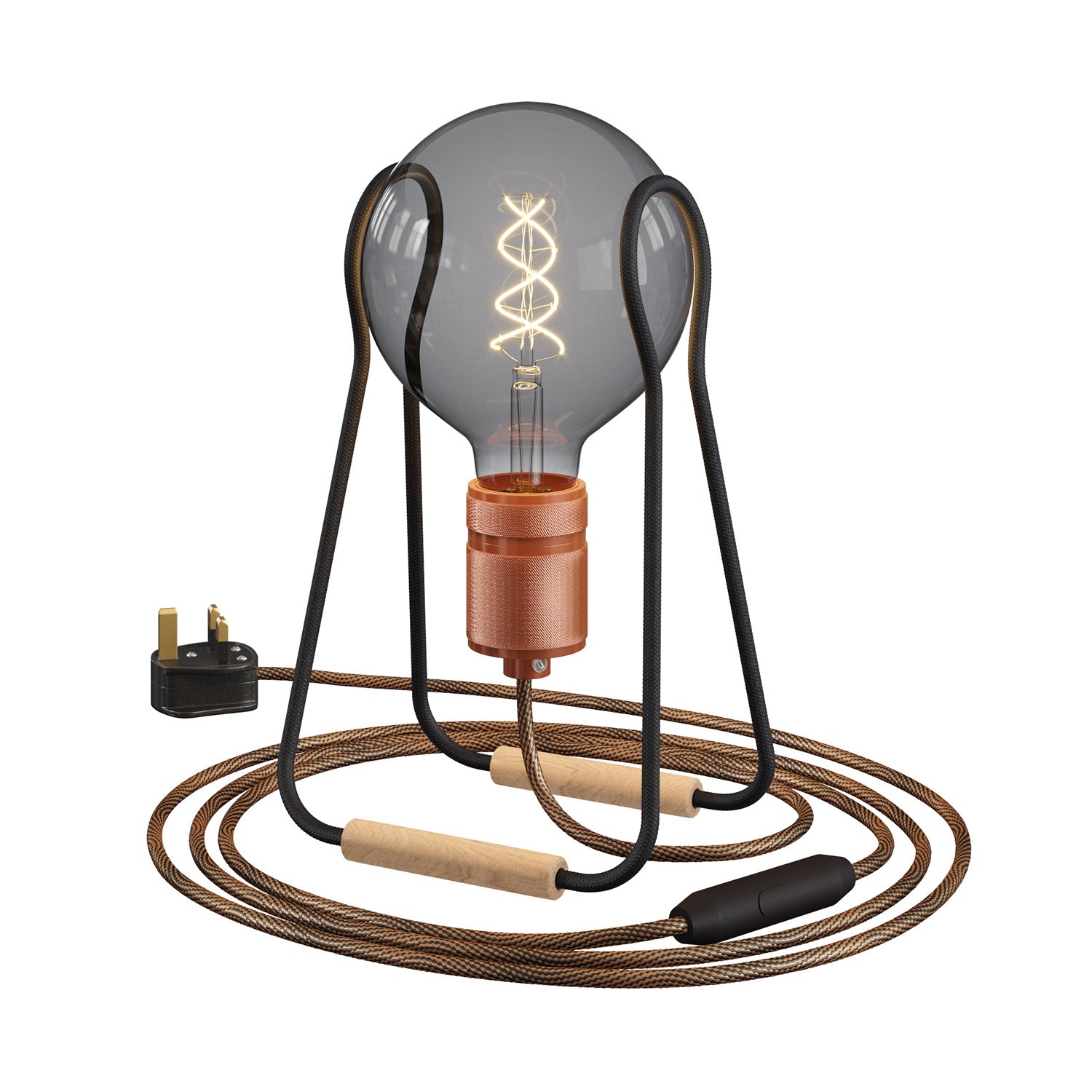 Lampada da tavolo Taché Elegant e spina UK - Nero