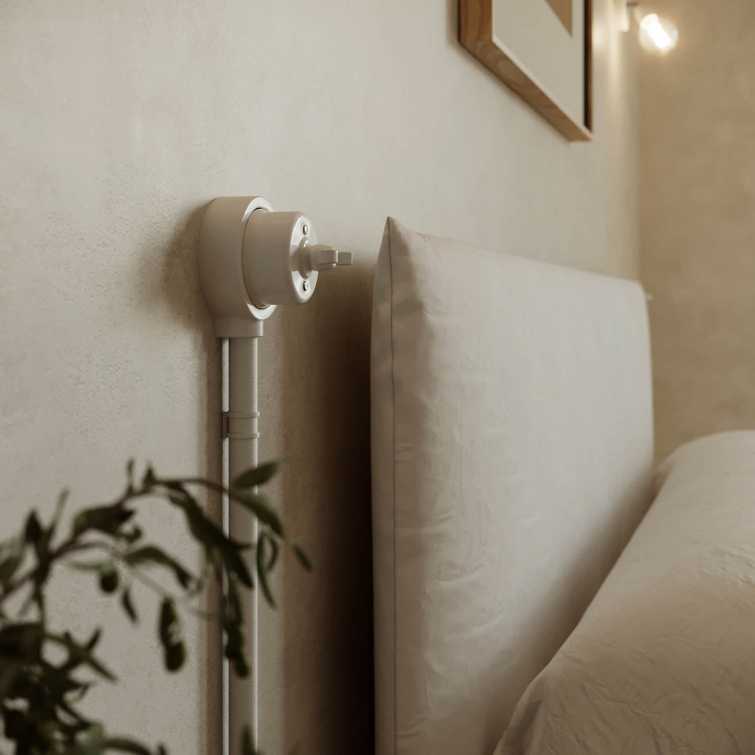 Kit interruttore/deviatore con dado a farfalla e base per Creative-Tubes in porcellana bianca Bianco 1