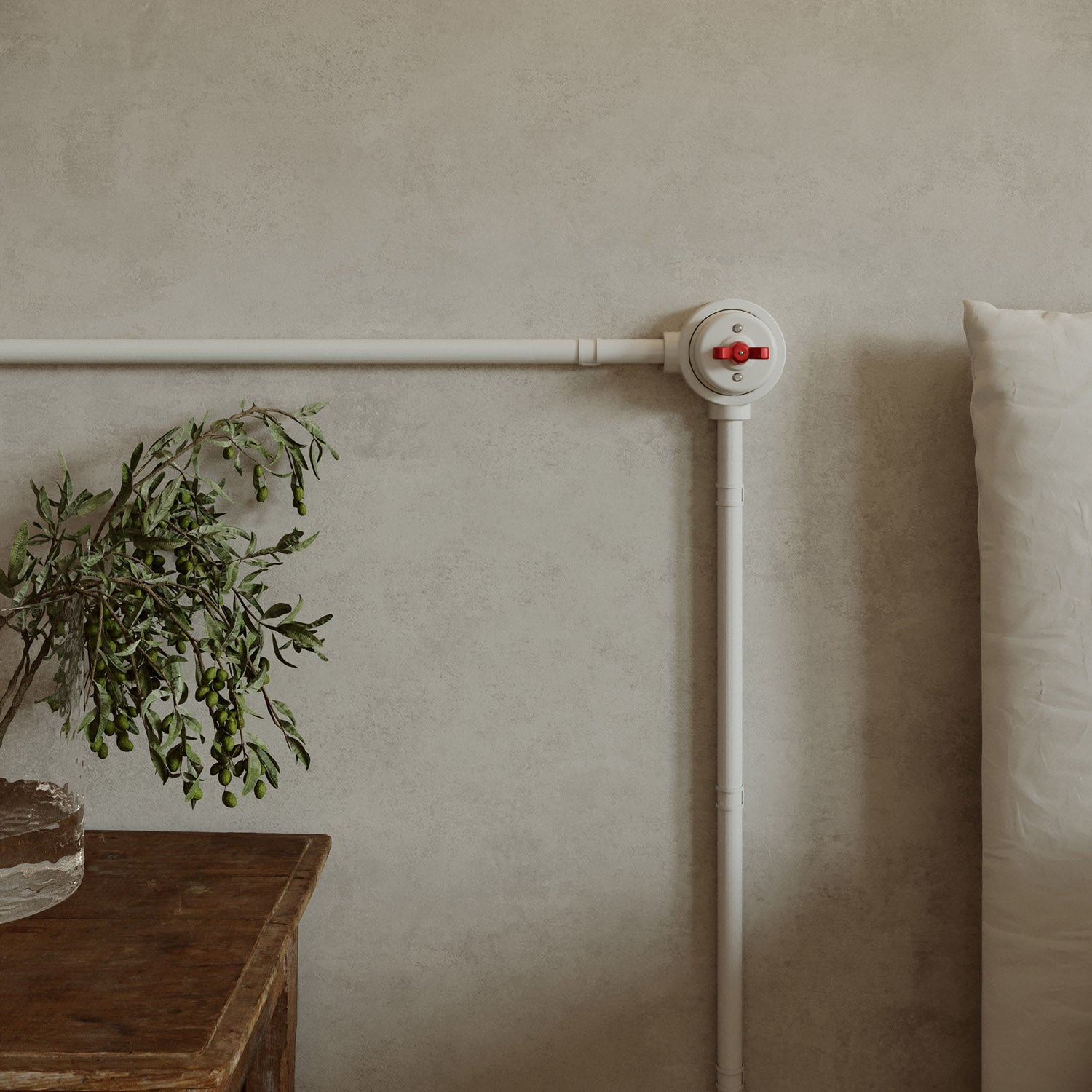 Kit interruttore/deviatore con dado a farfalla e base per Creative-Tubes in porcellana bianca Rosso 2