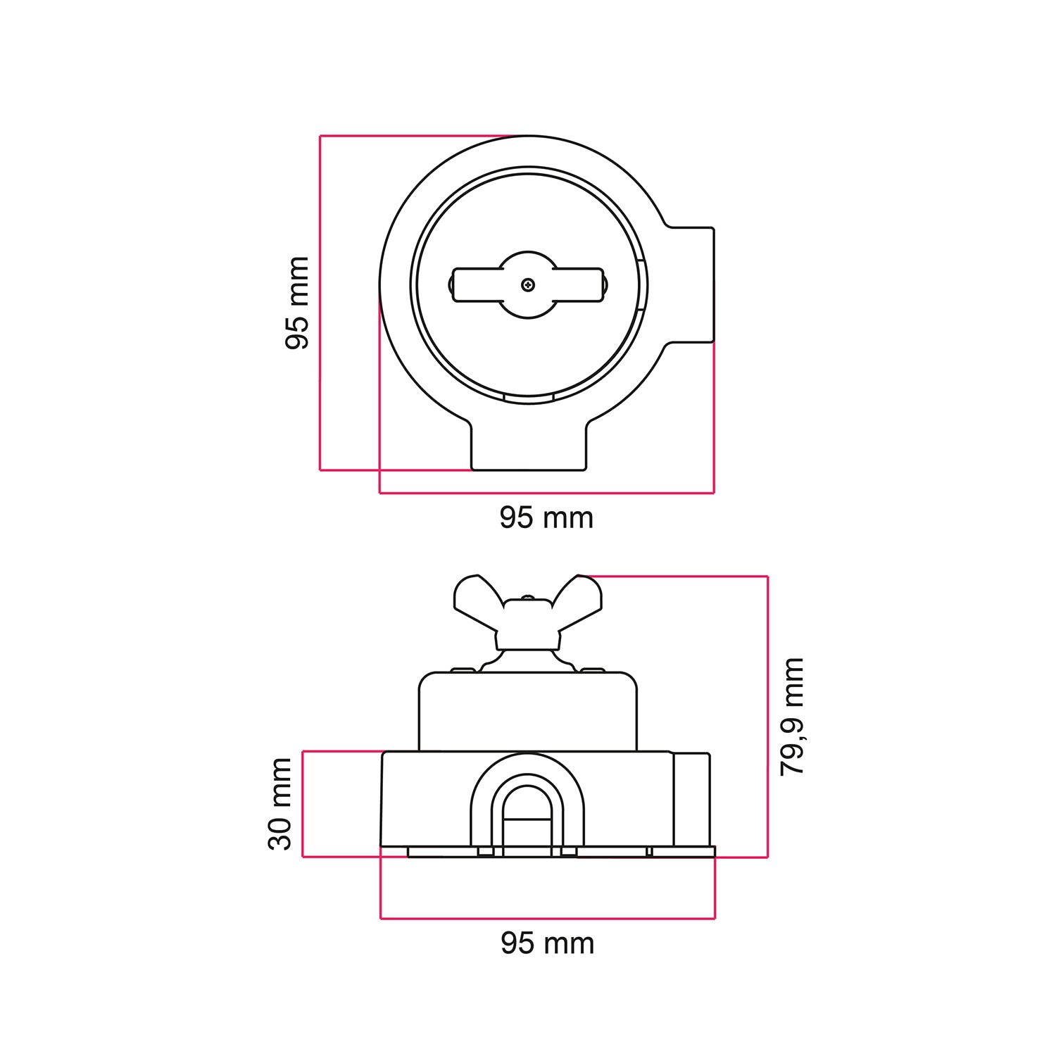 Kit interruttore/deviatore con dado a farfalla e base per Creative-Tubes in porcellana nera Bianco 2