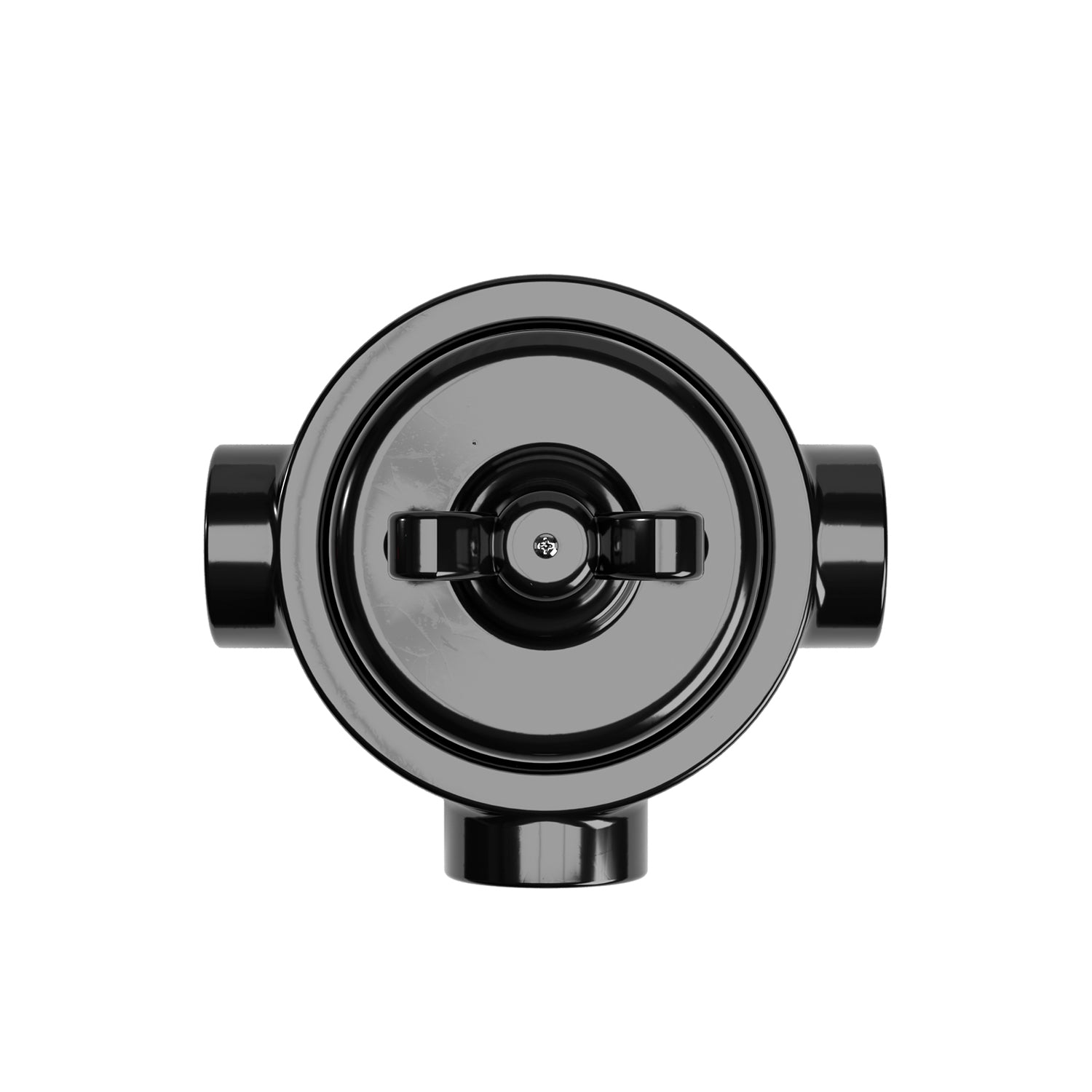 Kit interruttore/deviatore con dado a farfalla e base per Creative-Tubes in porcellana nera Nero 3