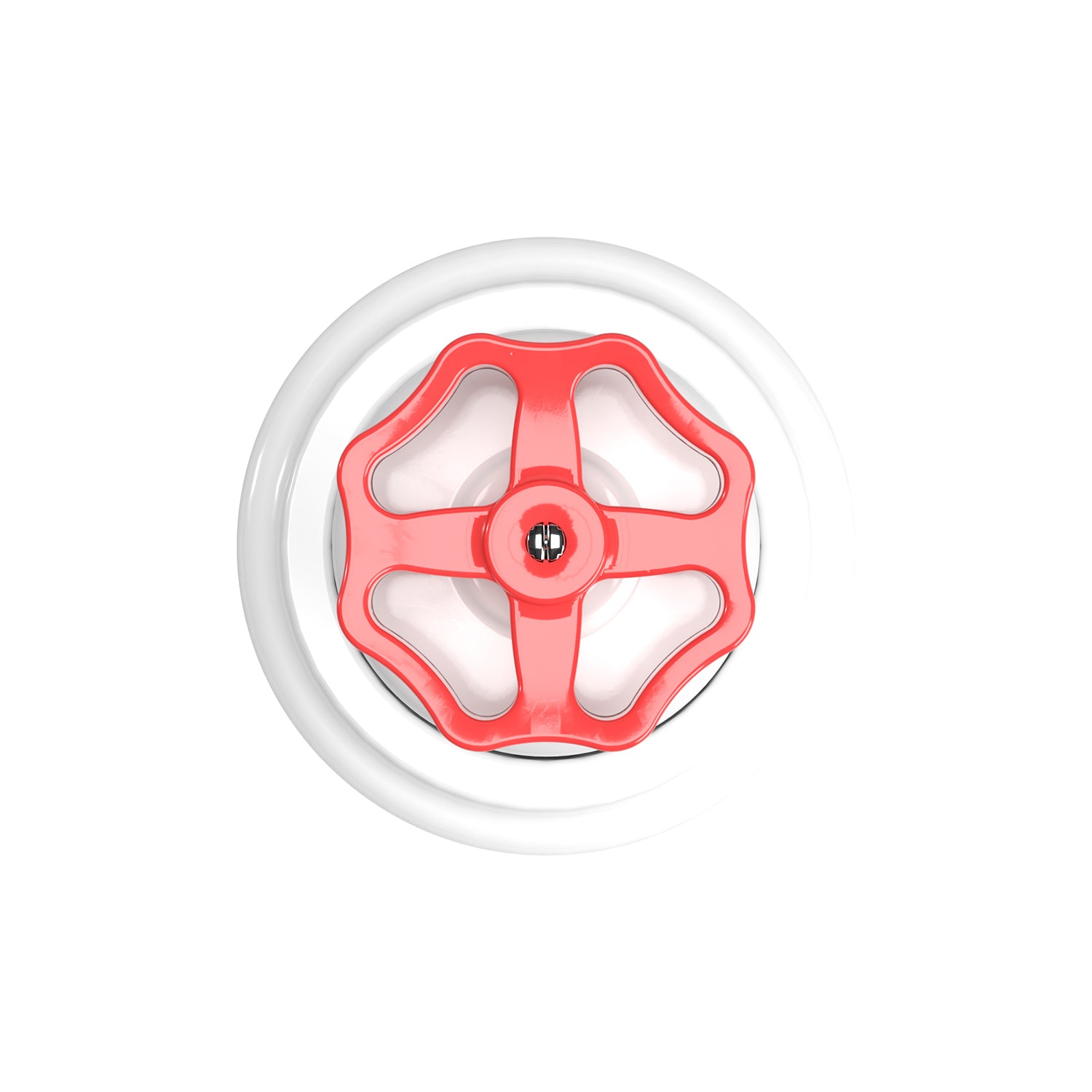 Kit interruttore/deviatore con manopola e base in porcellana bianca Rosso