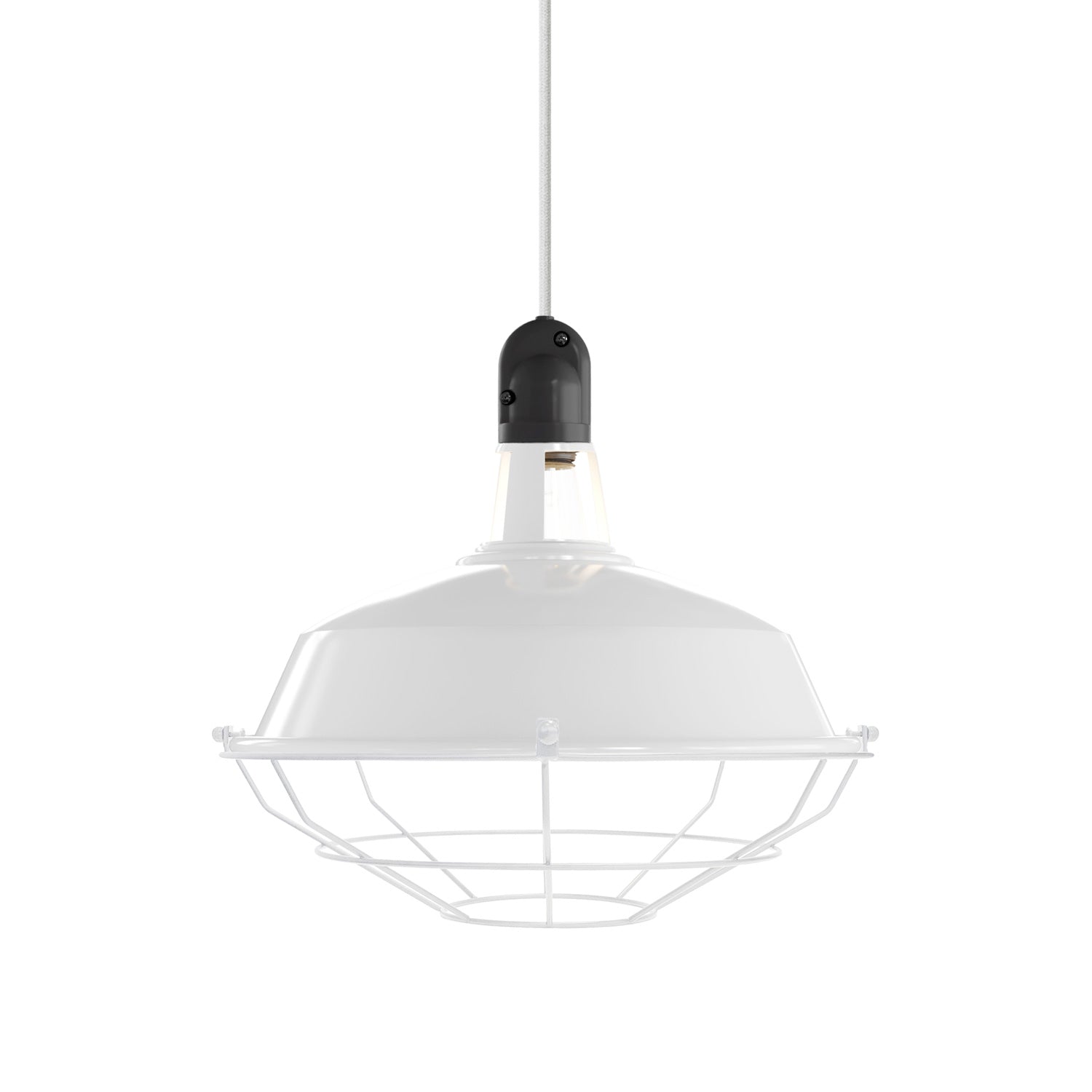 Paralume Harbour con gabbia in metallo - Bianco