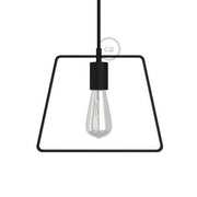 Paralume in metallo Duedì Base con copriportalampada in metallo e portalampada E27 - Nero