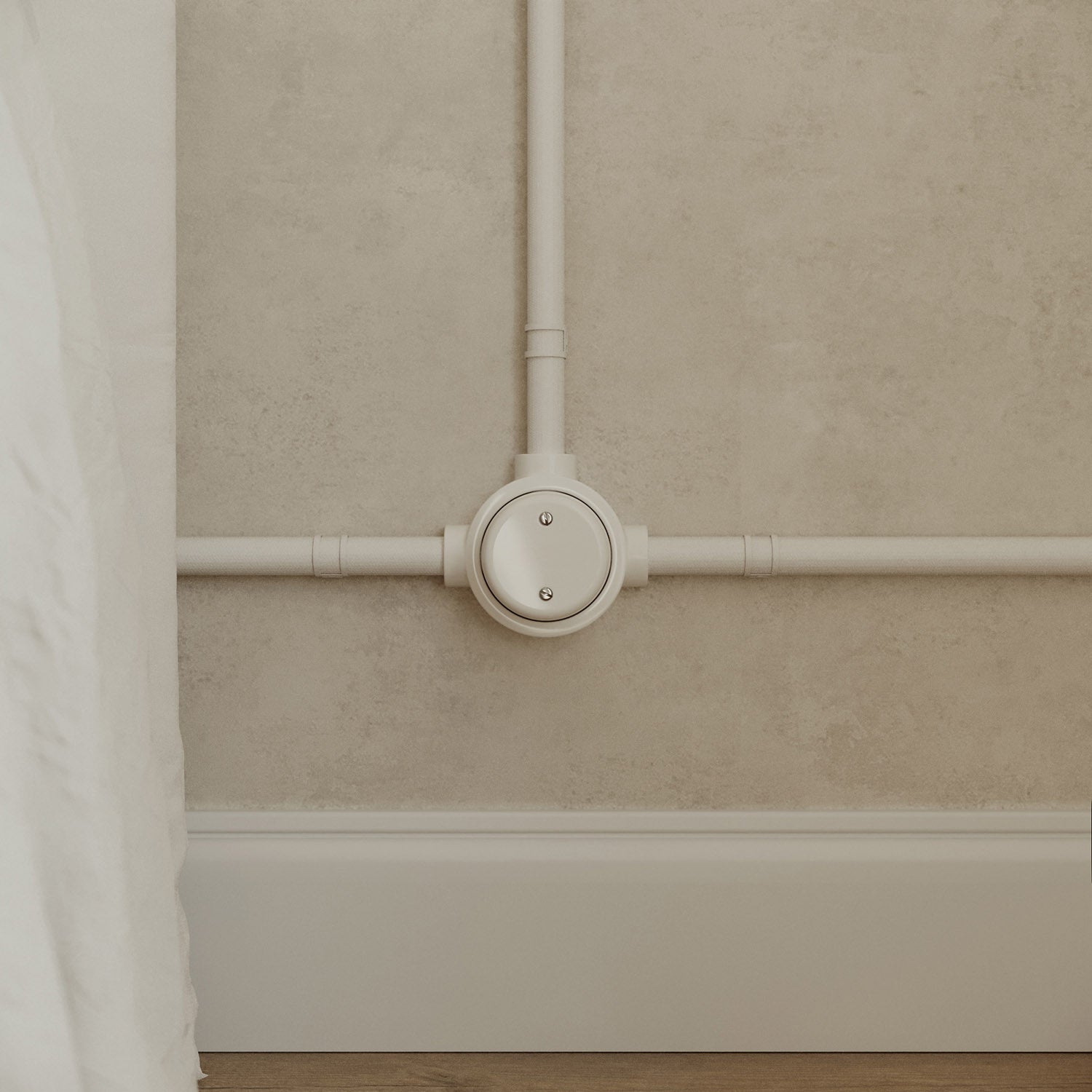 Kit scatola di derivazione e base per Creative-Tubes in porcellana - Bianco 3