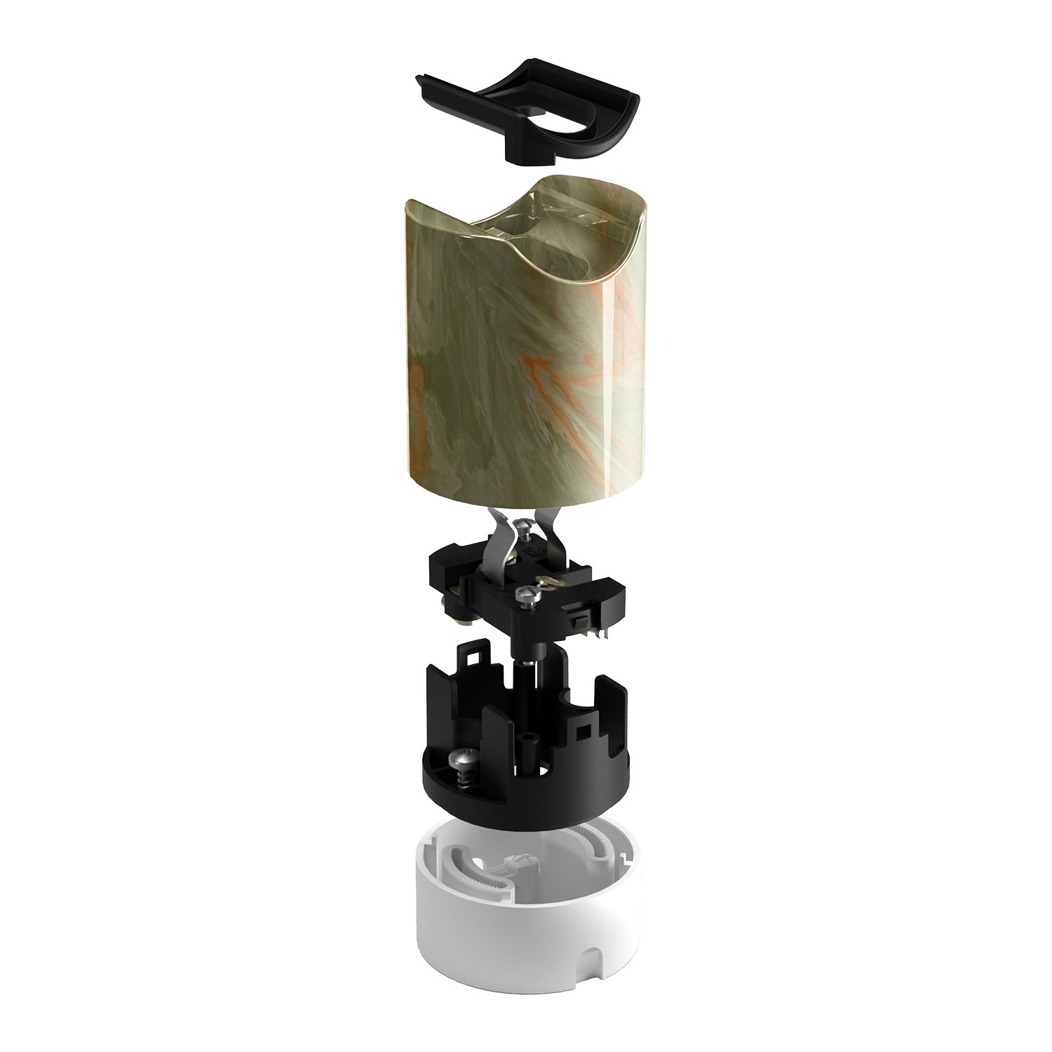 Kit Spostaluce esse14 con portalampada S14d - Effetto Green marble