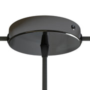 Kit rosone cilindrico in metallo a 1 foro centrale e 2 fori laterali - Nero perla Conico