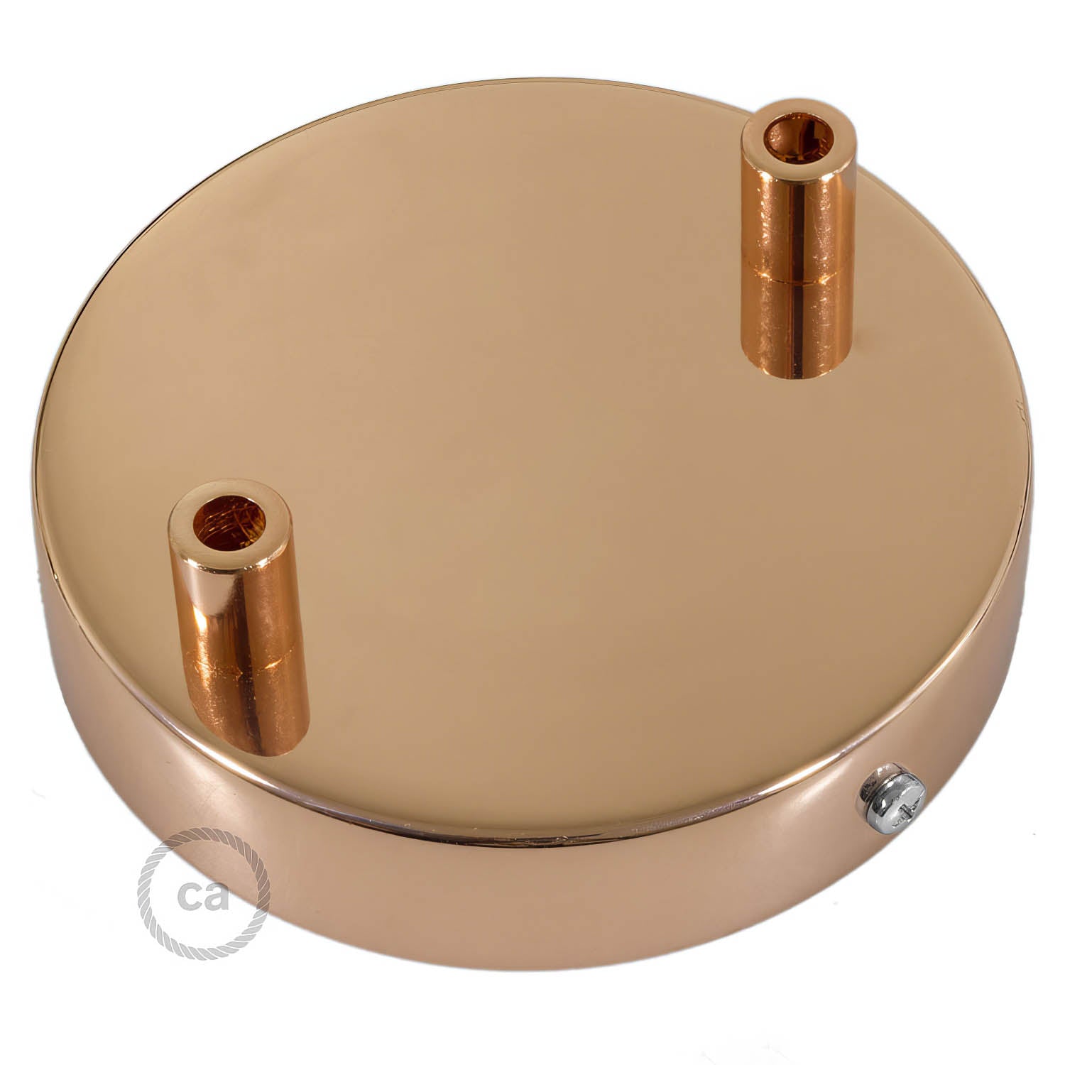 Kit rosone cilindrico in metallo a 2 fori - Rame Cilindrico