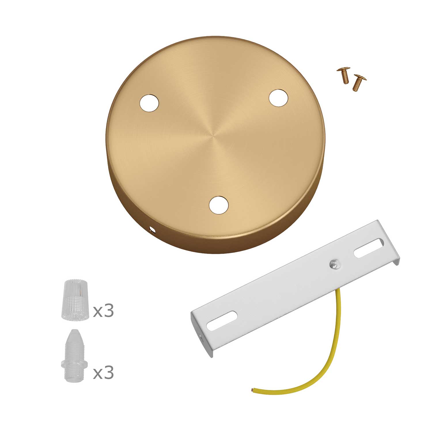 Kit rosone cilindrico in metallo a 3 fori - Bronzo satinato Conico