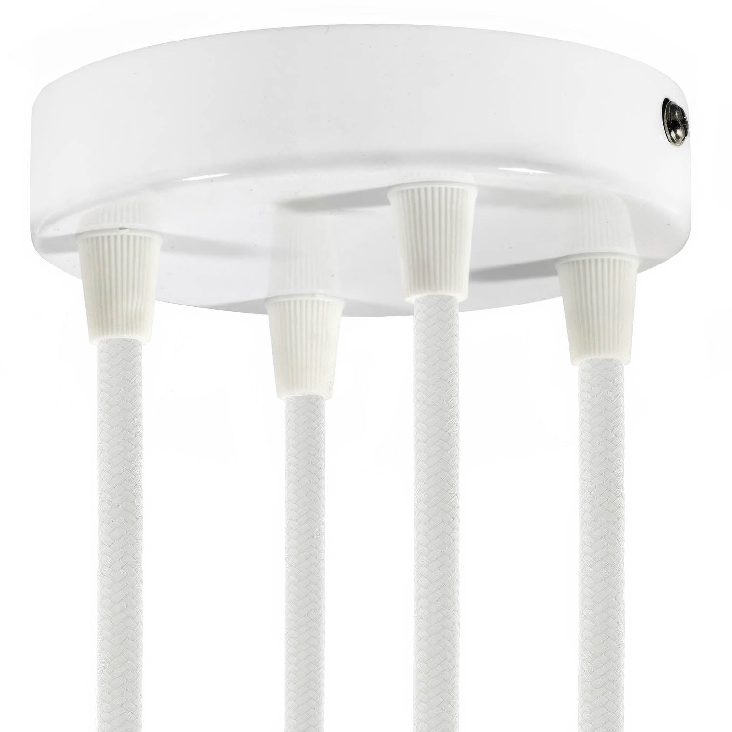 Kit rosone cilindrico in metallo a 4 fori - Bianco lucido Conico