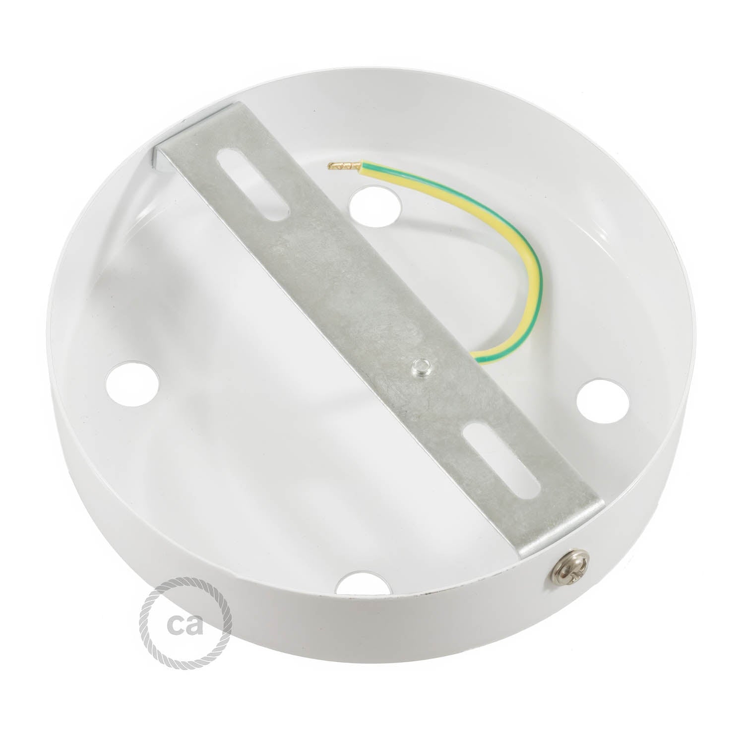 Kit rosone cilindrico in metallo a 4 fori - Bianco lucido Conico