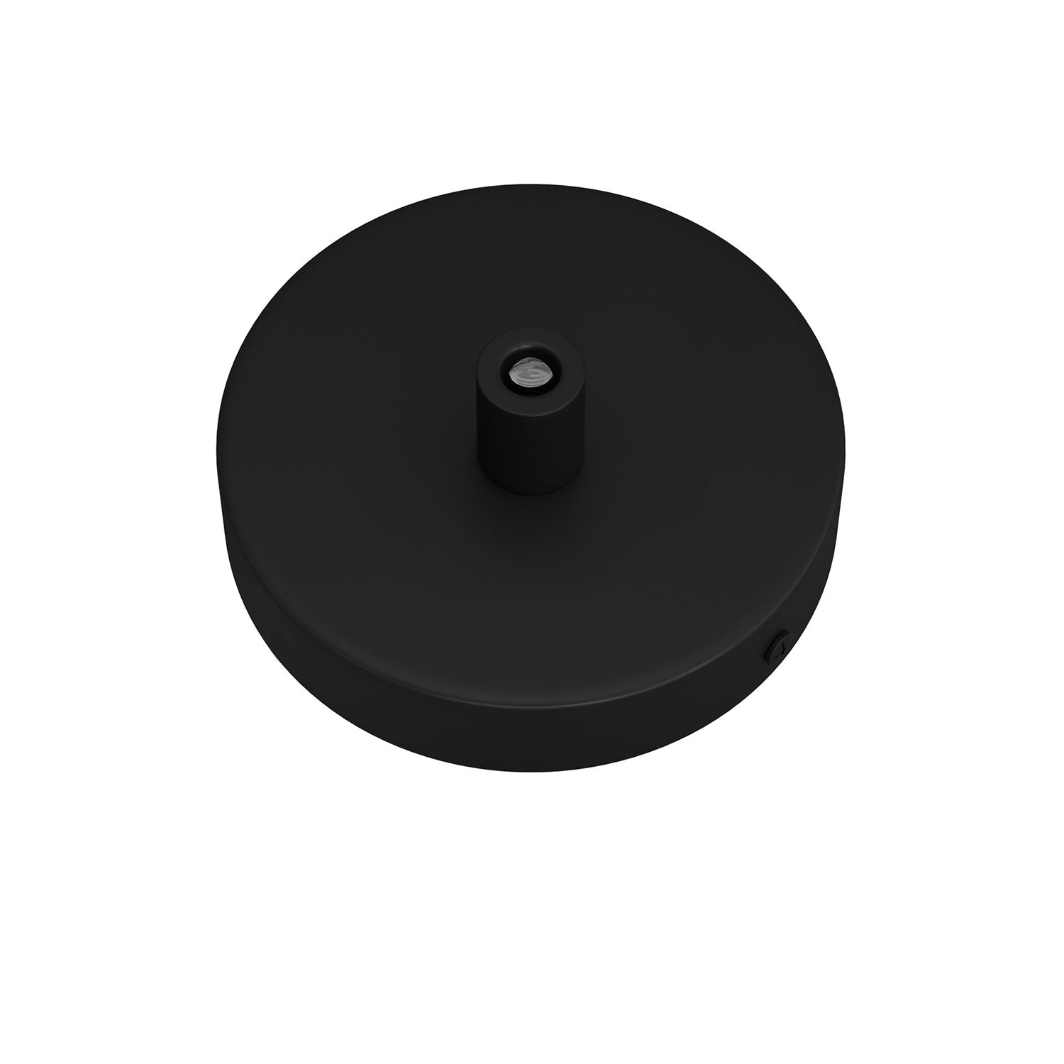 Kit Mini Rosone cilindrico in metallo a 1 foro centrale - Nero Cilindrico