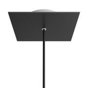 Rosone Rose-One quadrato, 200 mm con 1 foro e 4 fori laterali - Nero opaco Bianco